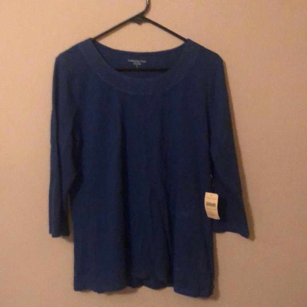 Blue Coldwater Creek cotton top